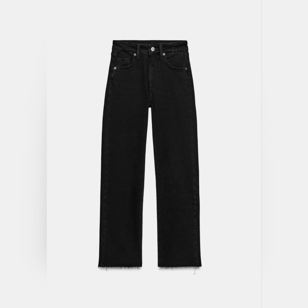 Zara TRF HIGH-WAISTED CROPPED FLARE JEANS